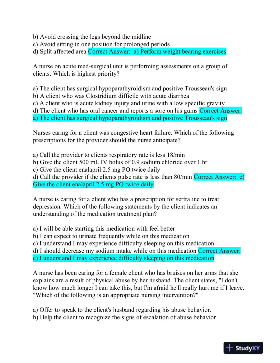2020 ATI Nursing Comprehensive Final Exam With Answers (152 Solved Questions), page 10