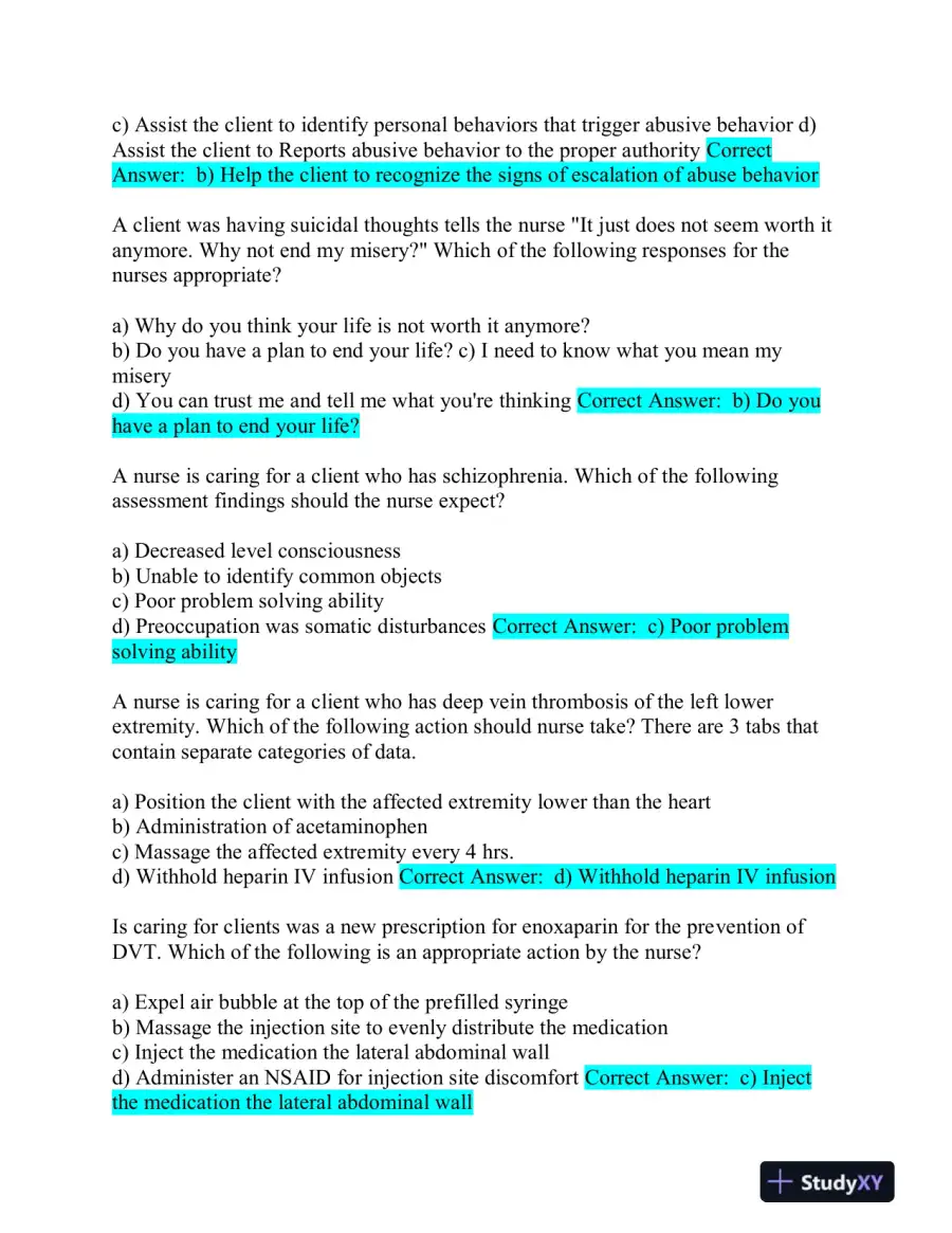 2020 ATI Nursing Comprehensive Final Exam With Answers (152 Solved Questions), page 11