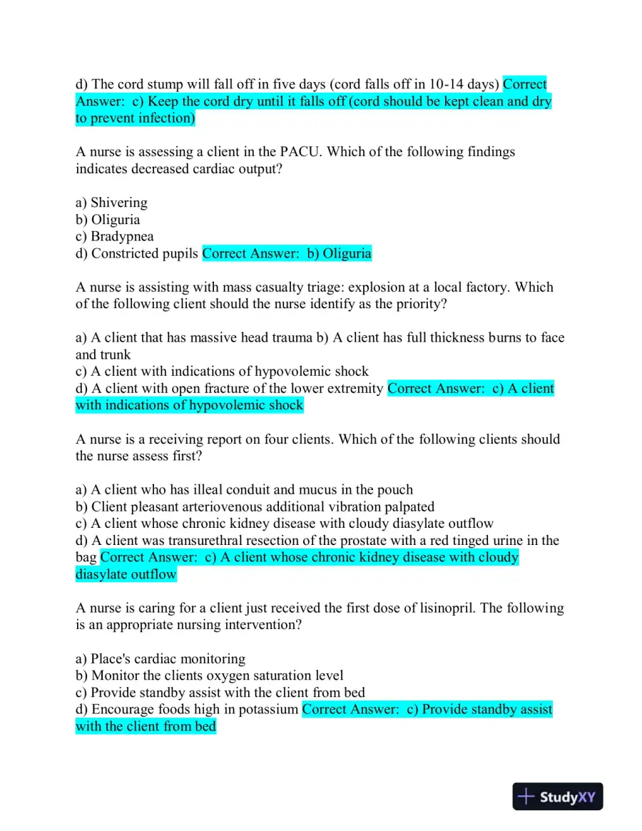 2020 ATI Nursing Comprehensive Final Exam With Answers (152 Solved Questions), page 3