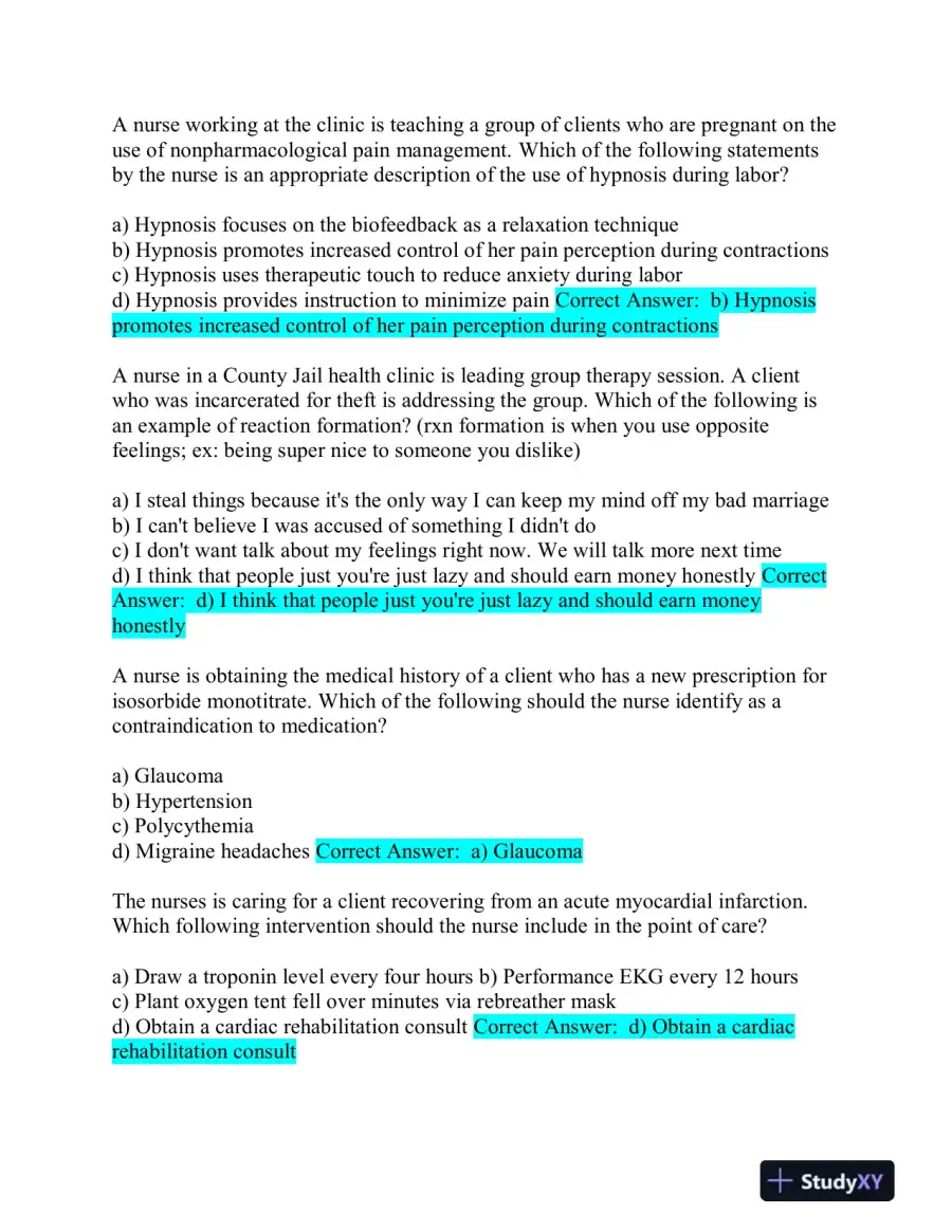 2020 ATI Nursing Comprehensive Final Exam With Answers (152 Solved Questions), page 5