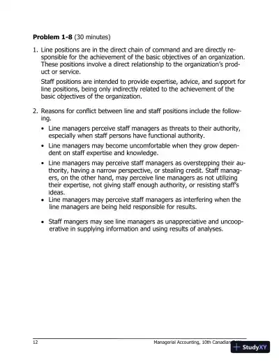 Managerial Accounting Tenth Canadian Edition Solution Manual - Page 13 preview image