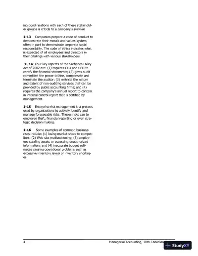 Managerial Accounting Tenth Canadian Edition Solution Manual - Page 5 preview image