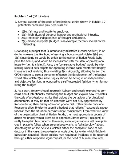 Managerial Accounting Tenth Canadian Edition Solution Manual - Page 9 preview image