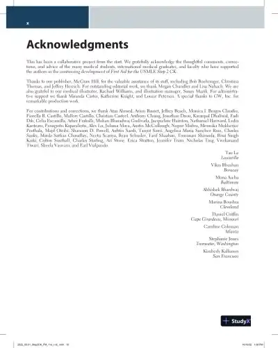 First Aid for the USMLE Step 2 Ck, Eleventh Edition (2022) - Page 12 preview image