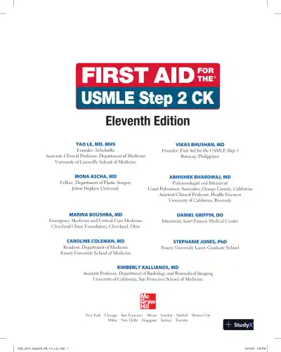 First Aid for the USMLE Step 2 Ck, Eleventh Edition (2022) - Page 3 preview image