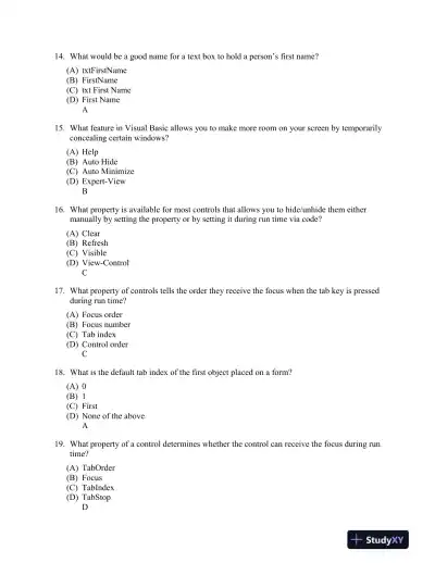 Test Bank for Introduction to Programming Using Visual Basic, 11th Edition - Page 11 preview image