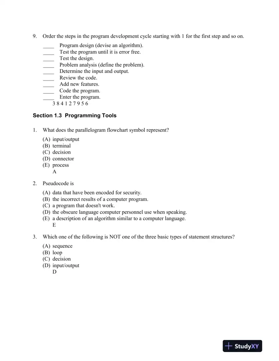 Test Bank for Introduction to Programming Using Visual Basic, 11th Edition, page 4