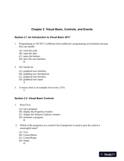 Test Bank for Introduction to Programming Using Visual Basic, 11th Edition - Page 8 preview image