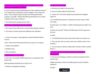 HESI Maternity OB Version 3 With Answers (100 Solved Questions) - Page 3 preview image