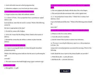 HESI Maternity OB Version 3 With Answers (100 Solved Questions) - Page 4 preview image