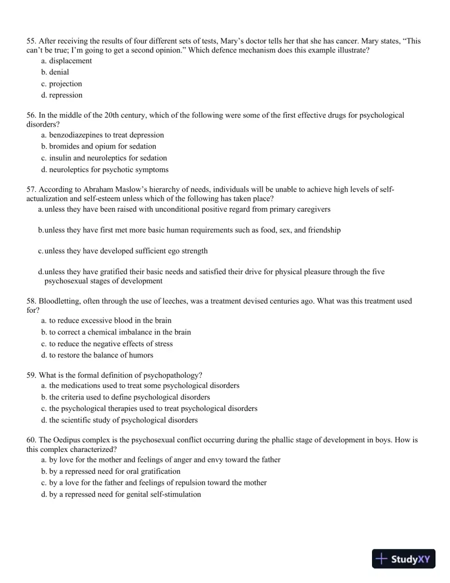 Abnormal Psychology: An Integrative Approach 5th Edition Test Bank, page 10
