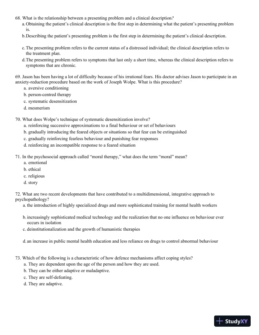 Abnormal Psychology: An Integrative Approach 5th Edition Test Bank, page 12
