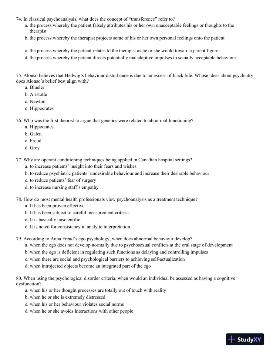 Abnormal Psychology: An Integrative Approach 5th Edition Test Bank, page 13
