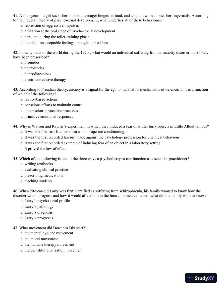 Abnormal Psychology: An Integrative Approach 5th Edition Test Bank, page 8