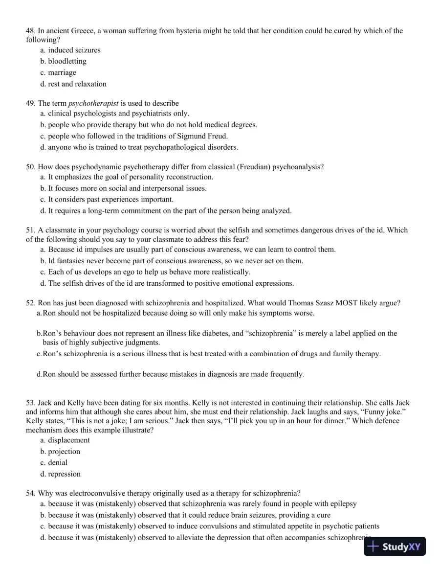 Abnormal Psychology: An Integrative Approach 5th Edition Test Bank, page 9