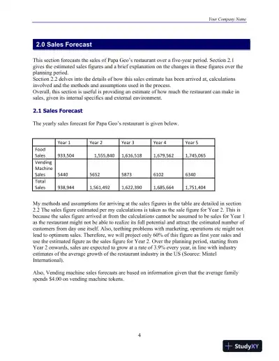 Papa Geo�s � Restaurant Budget Proposal For 2012-2017 DeVry University - Page 5 preview image