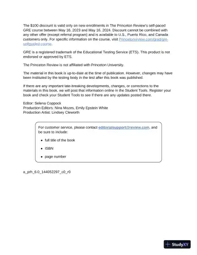 Princeton Review GRE Prep, 2024: 5 Practice Tests + Review and Techniques (2023) - Page 5 preview image