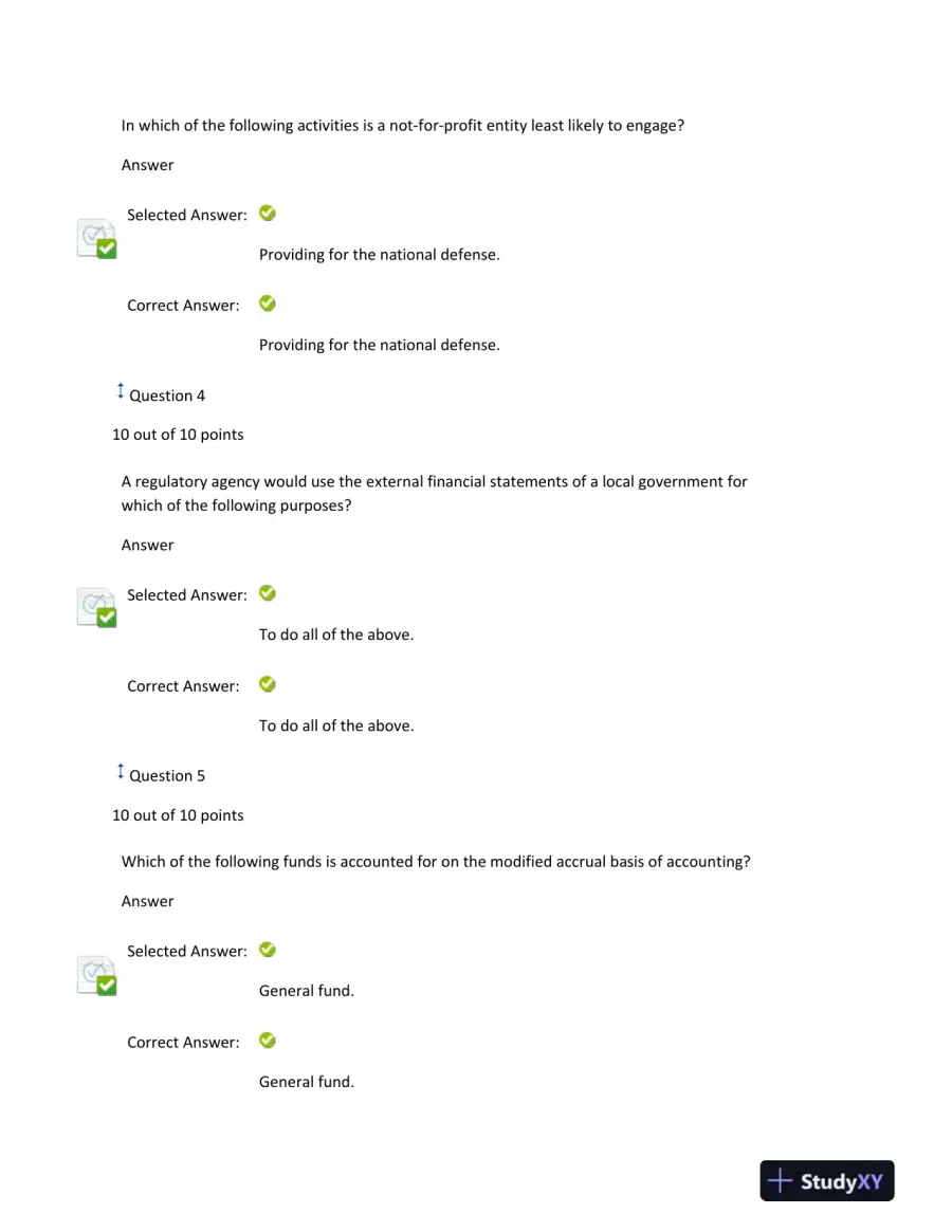 Midterm Exam on Governmental and Not-for-Profit Accounting, page 3