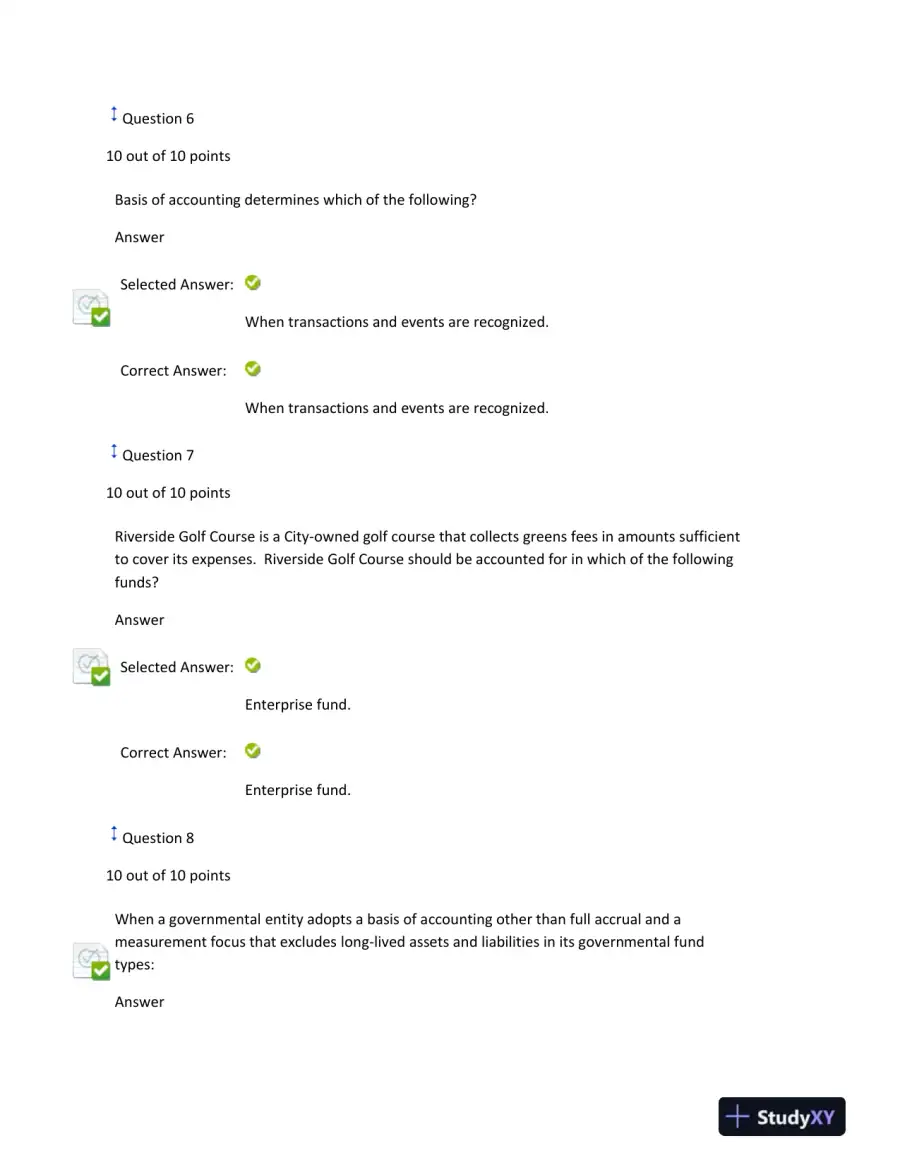 Midterm Exam on Governmental and Not-for-Profit Accounting, page 4