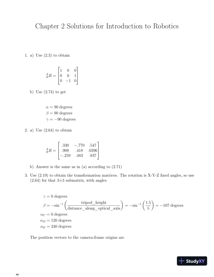 Solution Manual for Introduction to Robotics: Mechanics and Control, 4th Edition, page 16