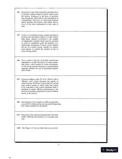 Solution Manual for Introduction to Robotics: Mechanics and Control, 4th Edition - Page 3 preview image