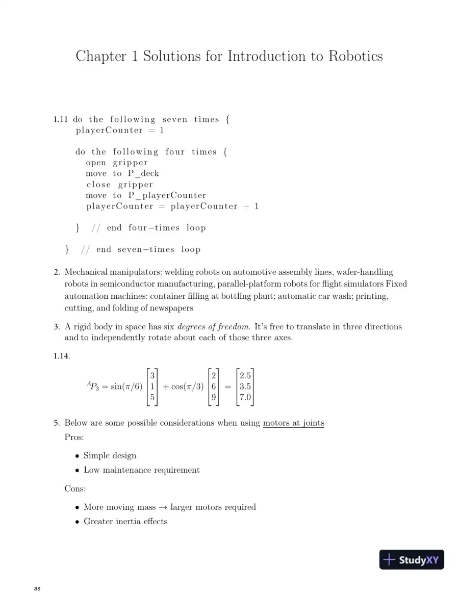 Solution Manual for Introduction to Robotics: Mechanics and Control, 4th Edition, page 4