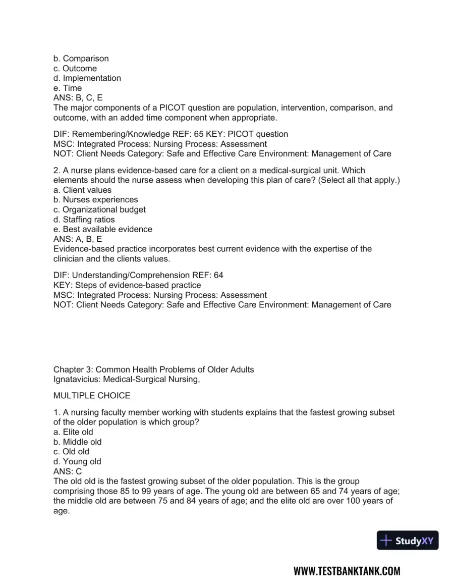 Medical-Surgical Nursing: Concepts for Interprofessional Collaborative Care, 2-Volume Set 9th Edition Test Bank, page 15