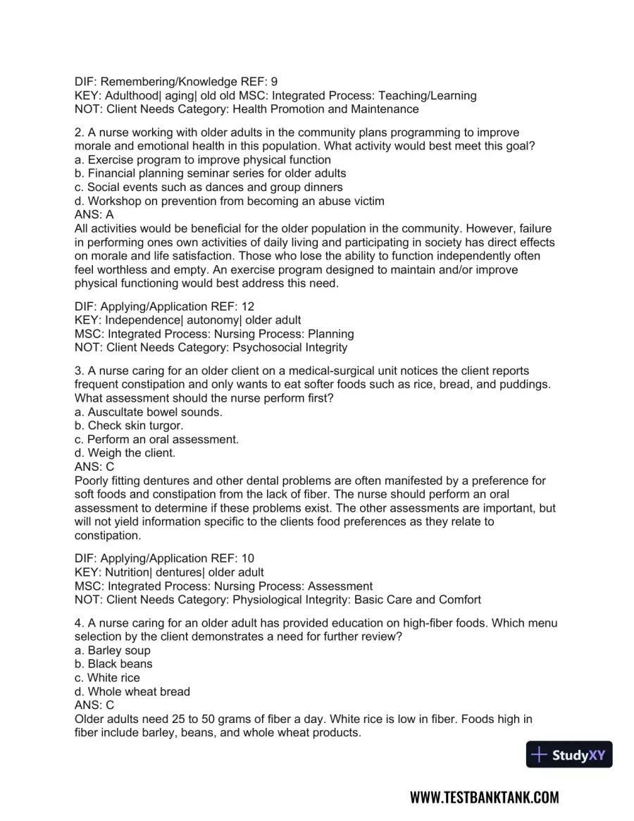 Medical-Surgical Nursing: Concepts for Interprofessional Collaborative Care, 2-Volume Set 9th Edition Test Bank, page 16