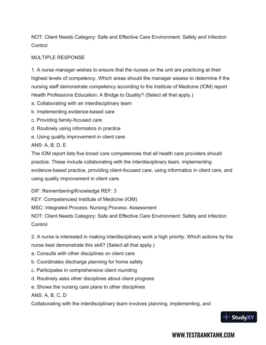 Medical-Surgical Nursing: Concepts for Interprofessional Collaborative Care, 2-Volume Set 9th Edition Test Bank, page 8