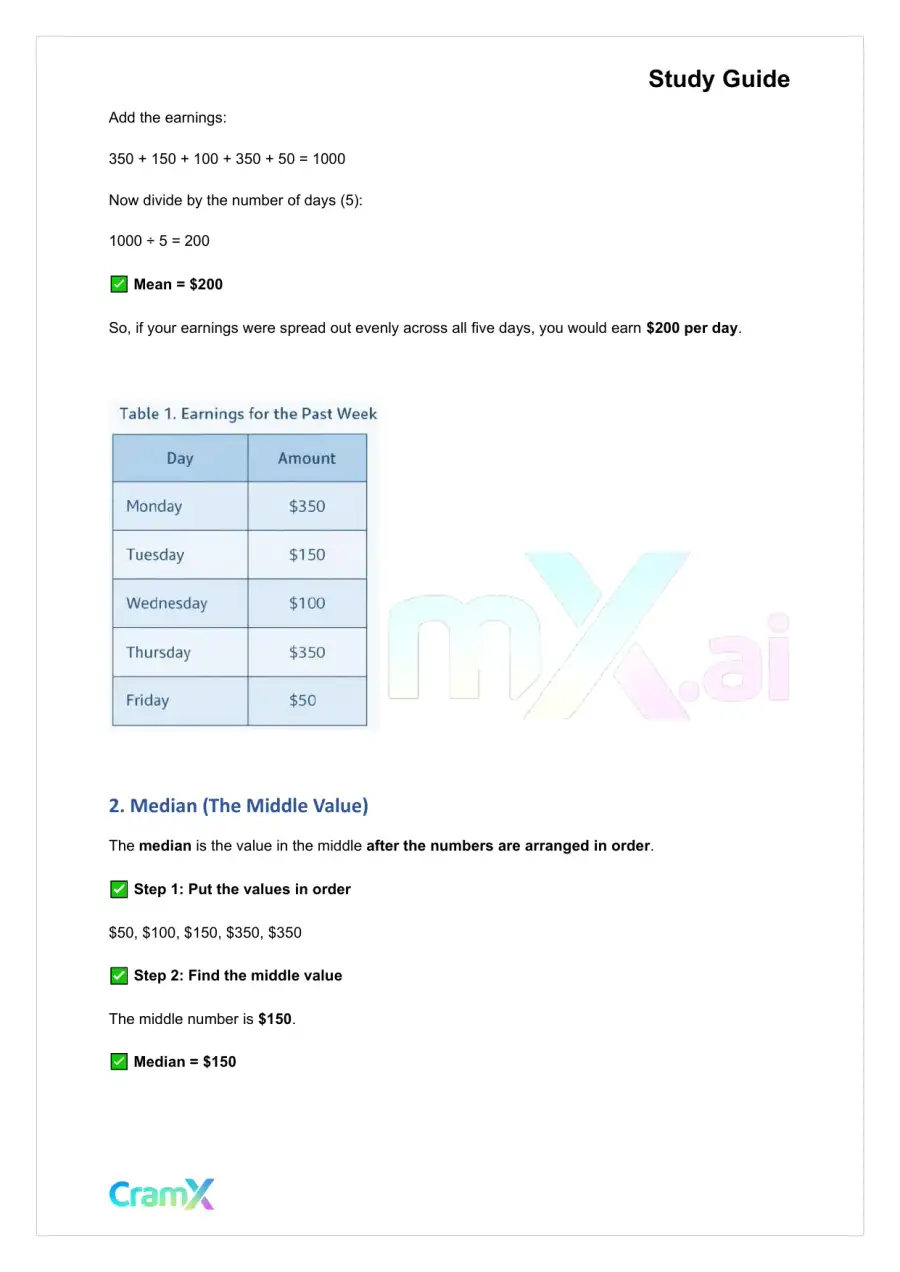 Statistics - Numerical Measures, page 2