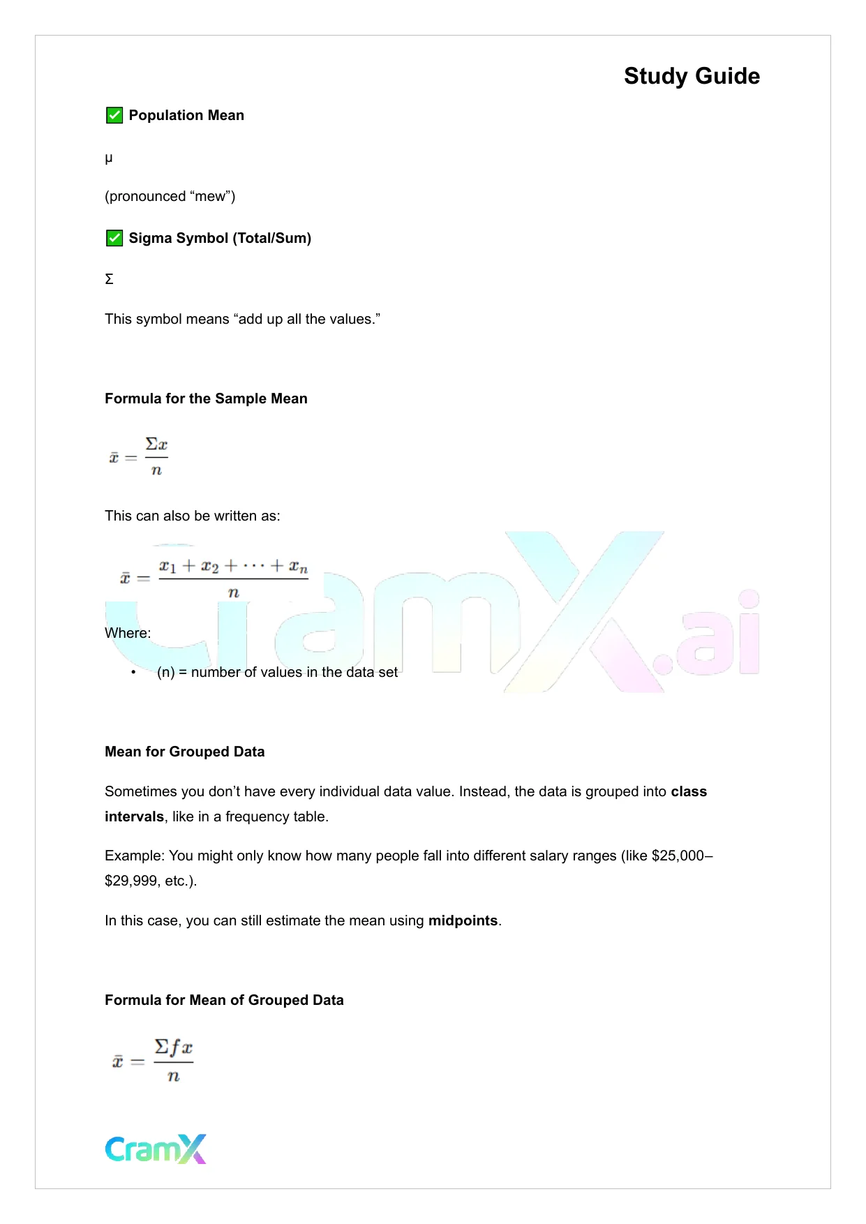 Statistics - Numerical Measures - Page 5 preview image