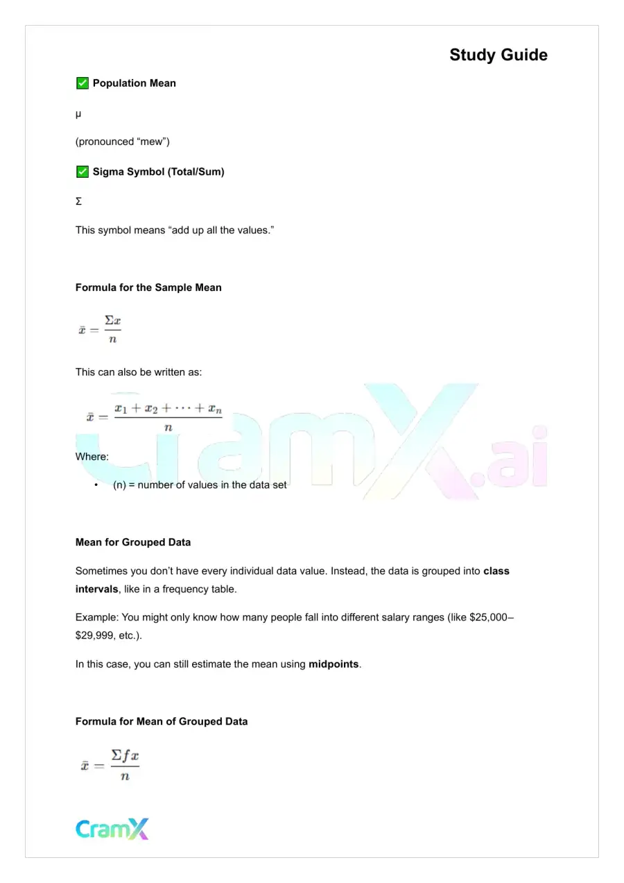 Statistics - Numerical Measures, page 5
