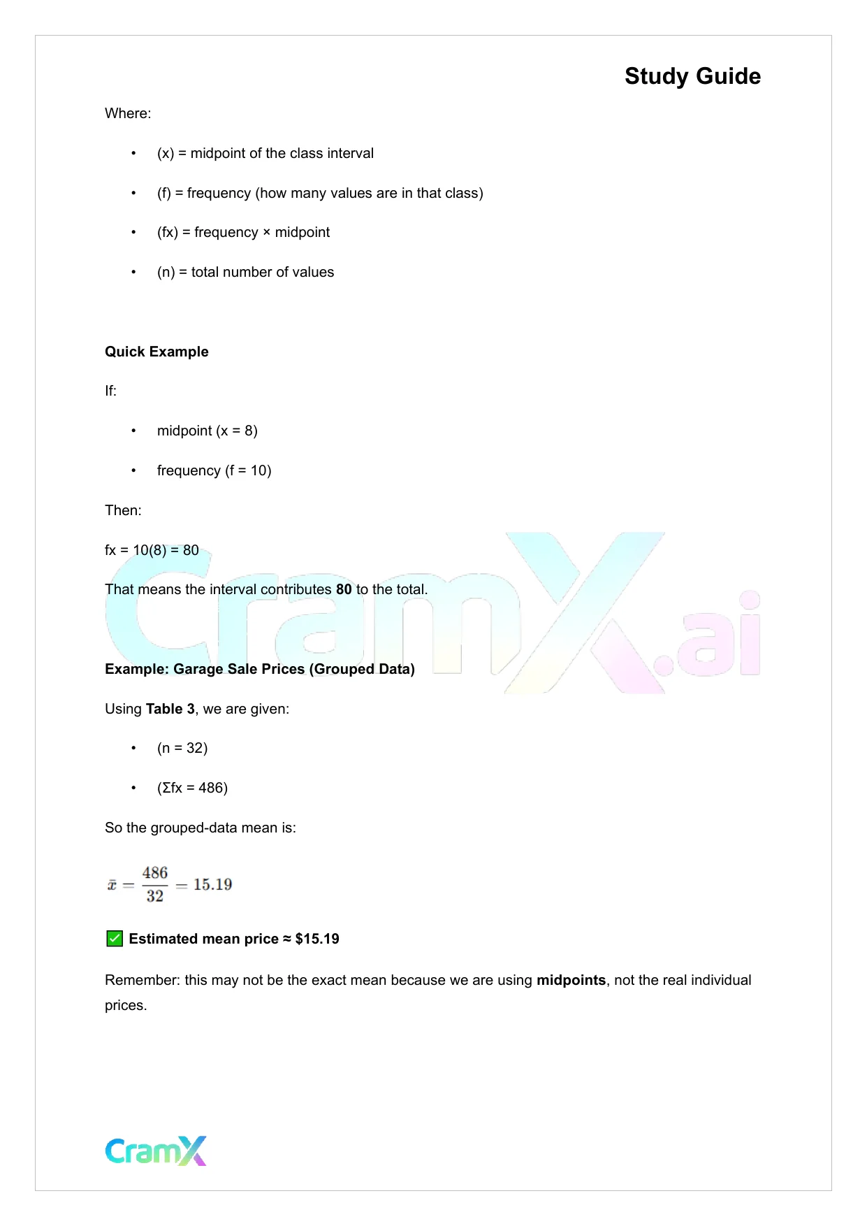Statistics - Numerical Measures - Page 6 preview image