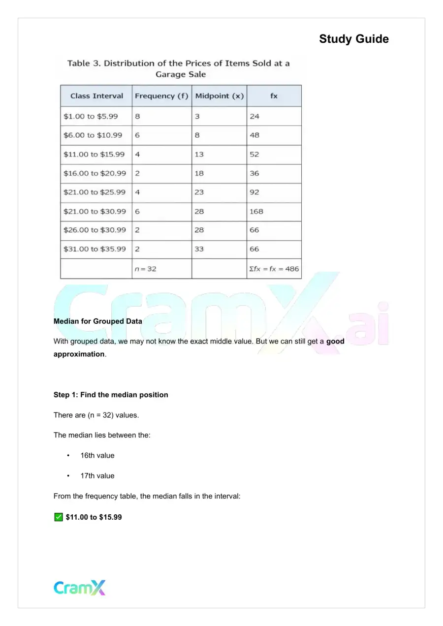 Statistics - Numerical Measures, page 7