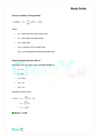 Statistics - Numerical Measures - Page 8 preview image
