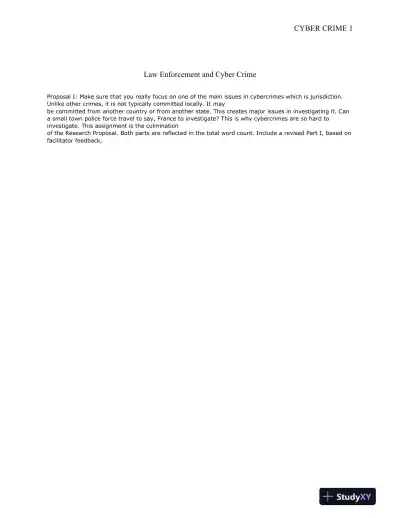 Law Enforcement and Cyber Crime - Page 1 preview image