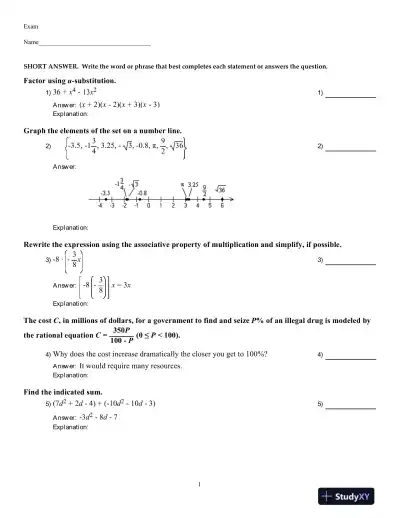 College Algebra, 3rd Edition Test Bank - Page 1 preview image