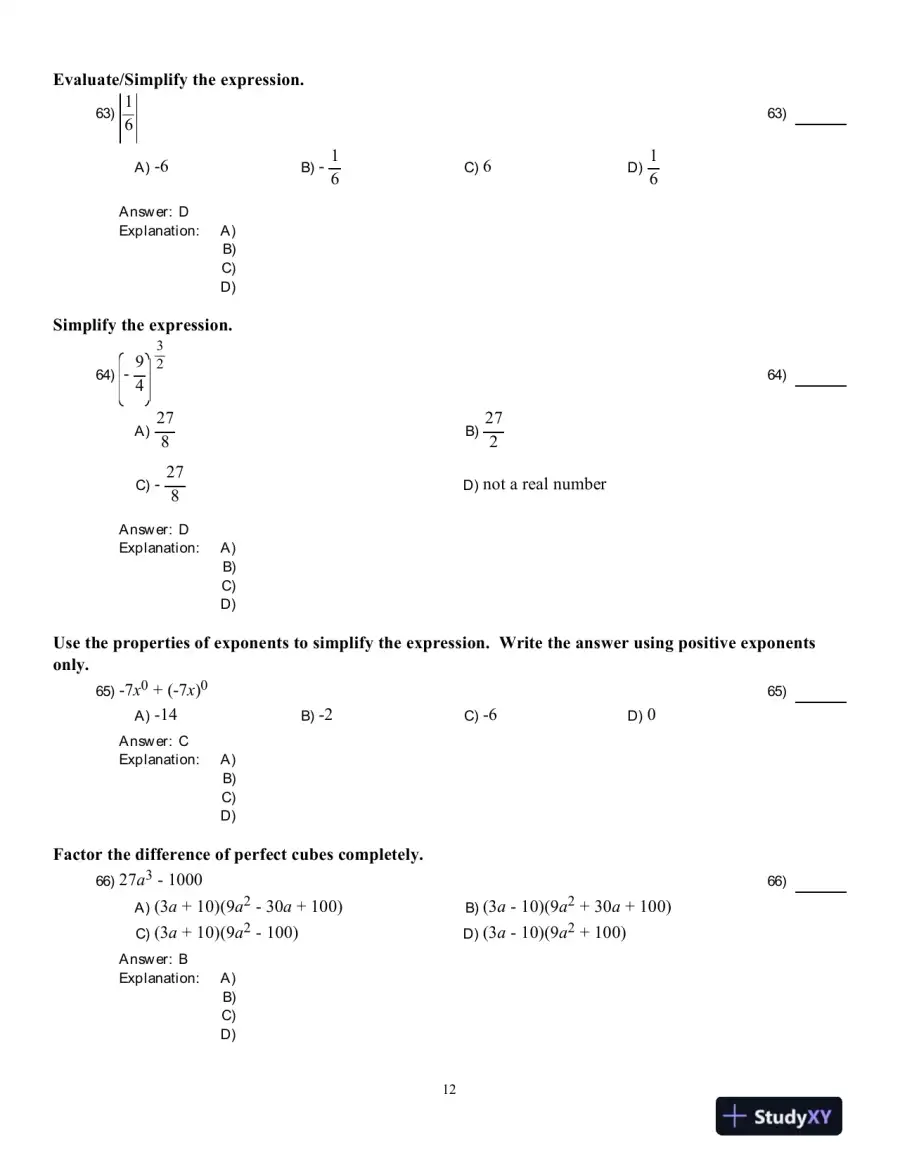 College Algebra, 3rd Edition Test Bank, page 13