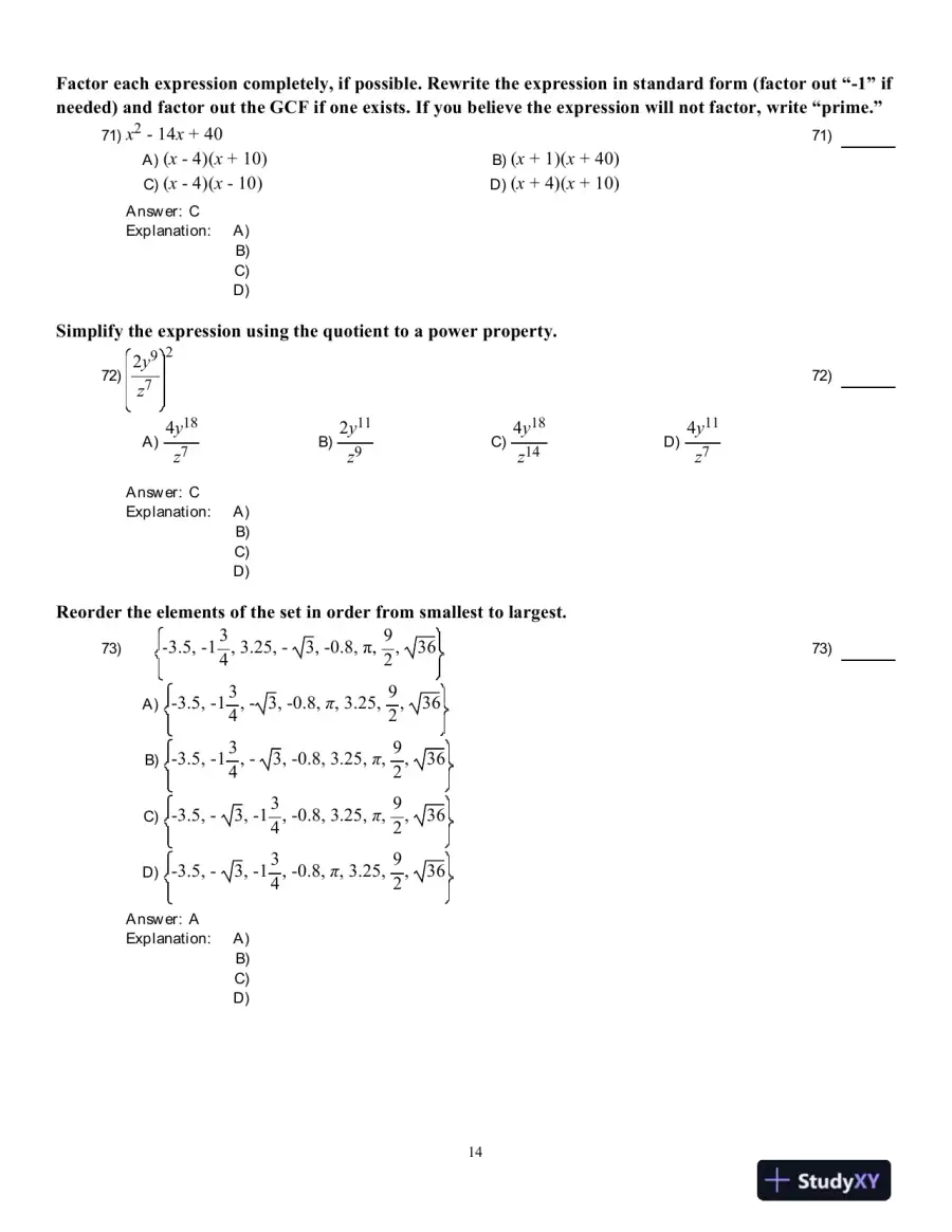 College Algebra, 3rd Edition Test Bank, page 15