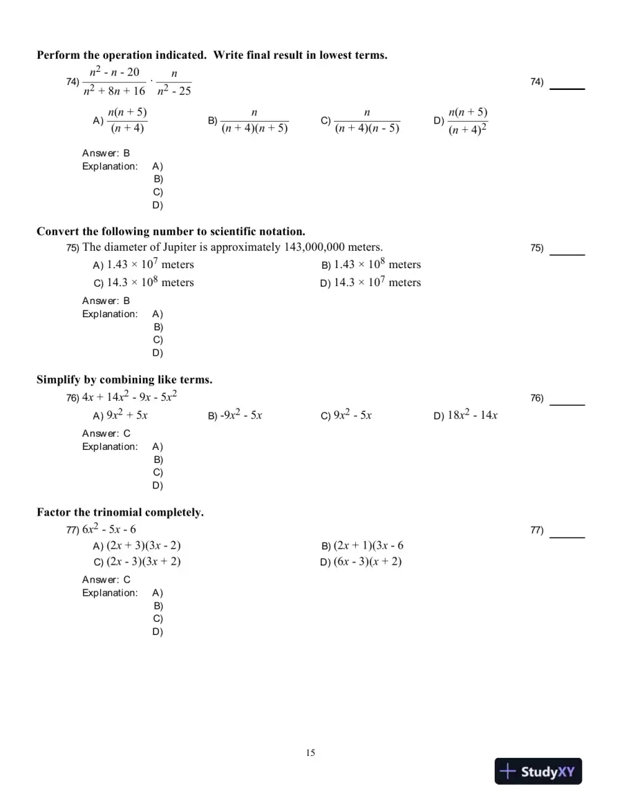 College Algebra, 3rd Edition Test Bank, page 16
