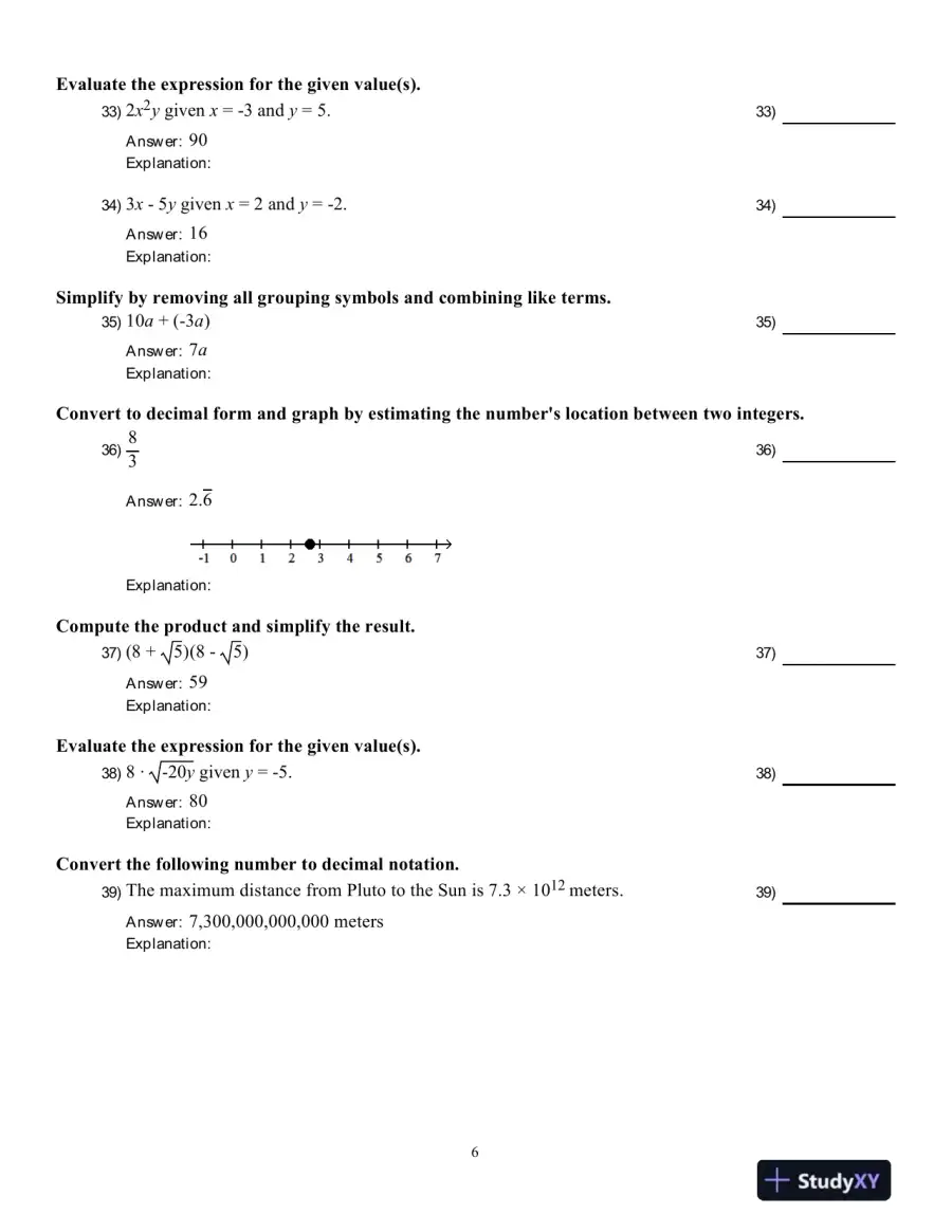 College Algebra, 3rd Edition Test Bank, page 7