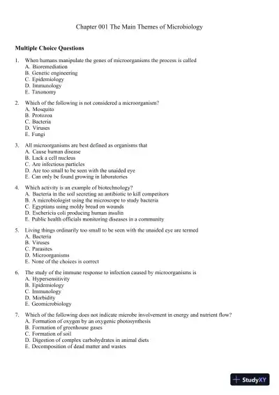 Test Bank For Microbiology: A Systems Approach, 3rd Edition - Page 1 preview image