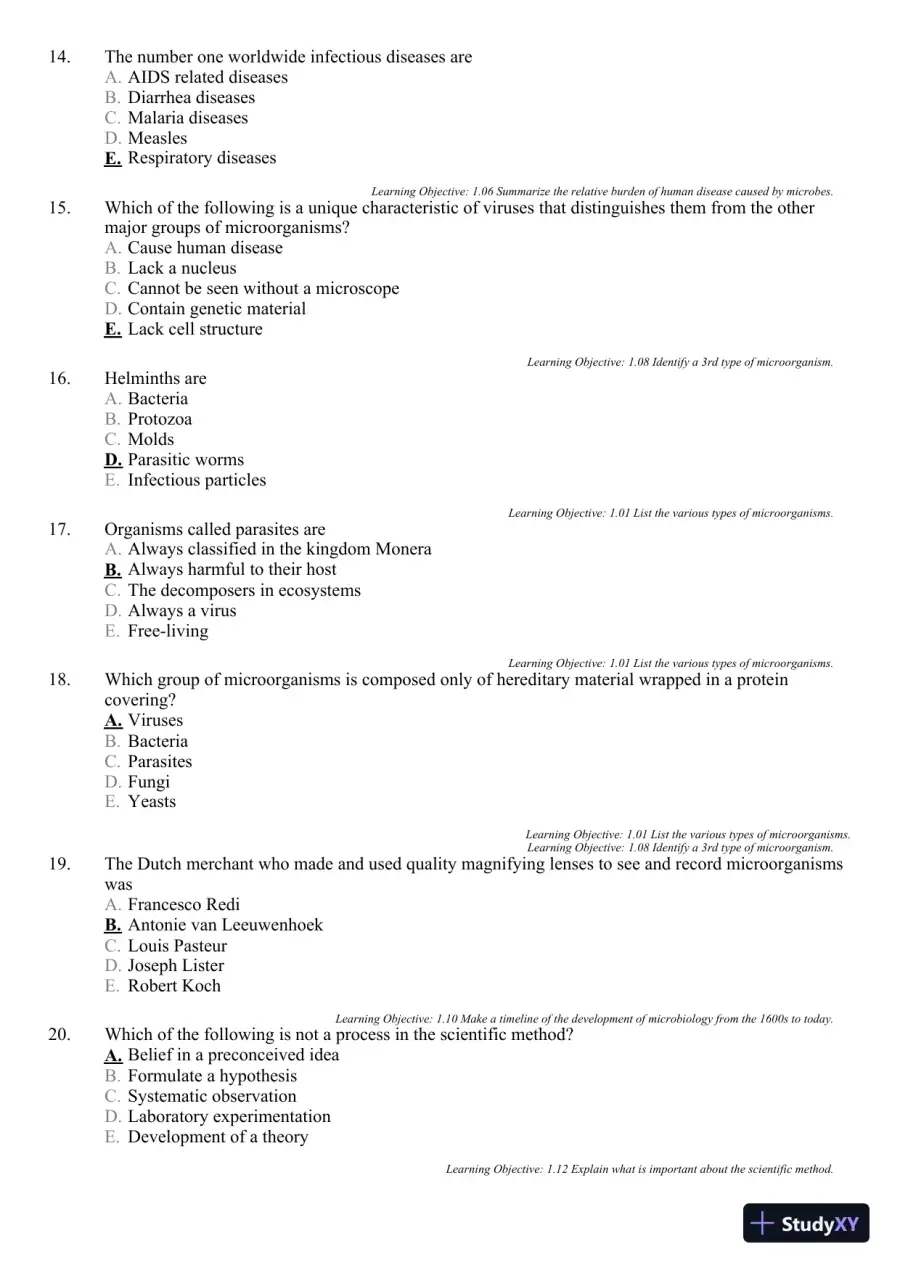 Test Bank For Microbiology: A Systems Approach, 3rd Edition, page 11