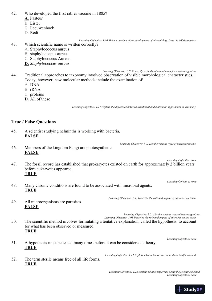Test Bank For Microbiology: A Systems Approach, 3rd Edition, page 15