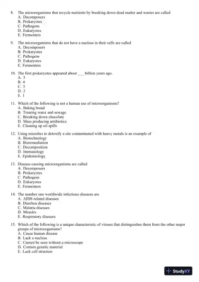Test Bank For Microbiology: A Systems Approach, 3rd Edition - Page 3 preview image