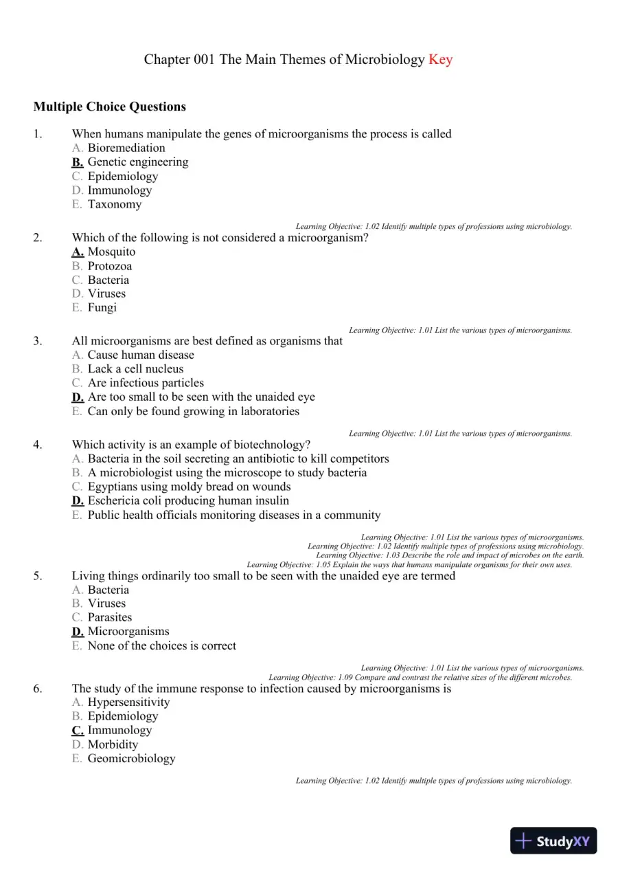 Test Bank For Microbiology: A Systems Approach, 3rd Edition, page 9