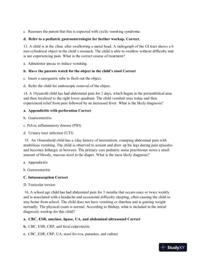 MN580 Child Care Final Exam With Answers (85 Solved Questions) - Page 5 preview image