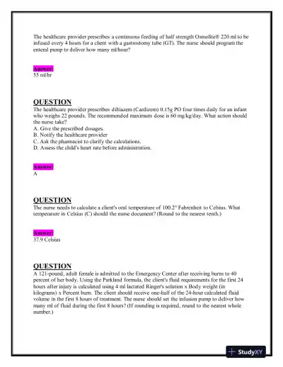 2023-2024 ATI Pharmacology Practice Exam With Answers (204 Solved Questions) - Page 10 preview image