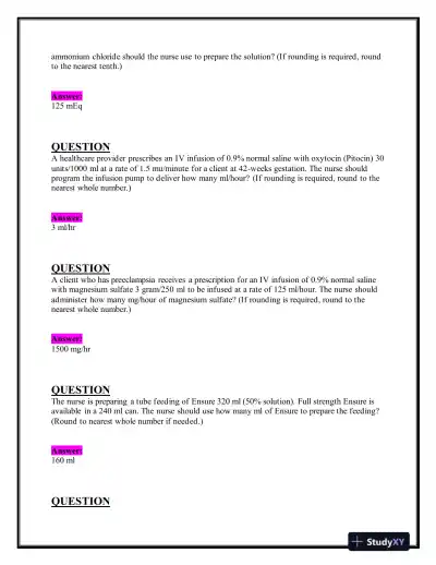 2023-2024 ATI Pharmacology Practice Exam With Answers (204 Solved Questions) - Page 12 preview image