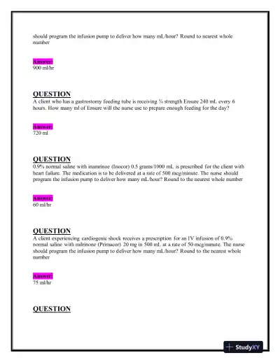 2023-2024 ATI Pharmacology Practice Exam With Answers (204 Solved Questions) - Page 3 preview image